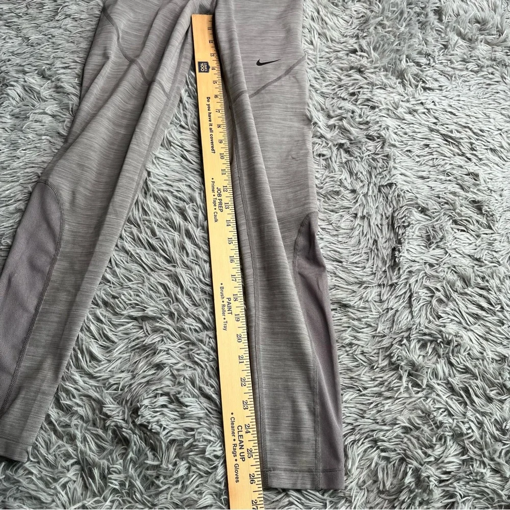 Nike Pro Leggings Womens Small Grey Black Checkmark Athletic Workout Dri Fit